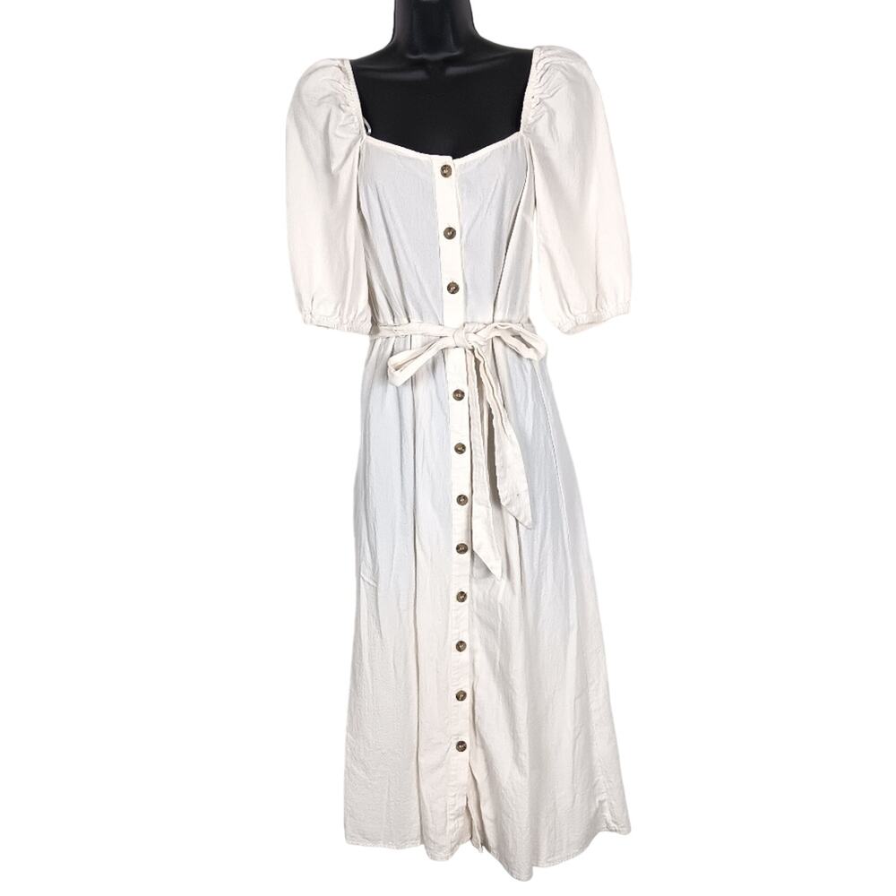 H&M Button Front Peasant Maxi Dress Size S